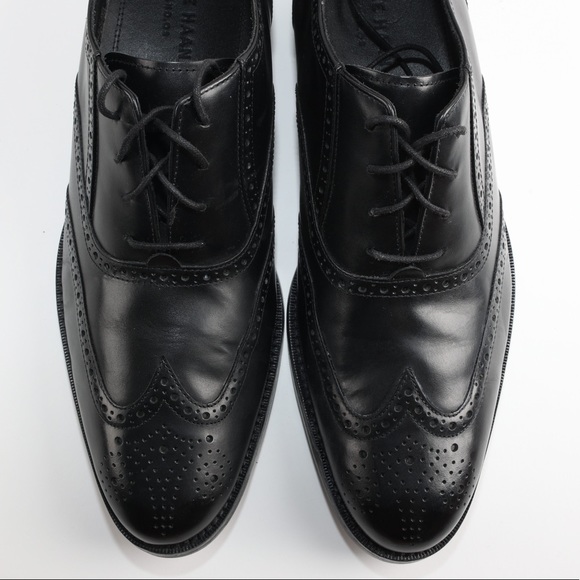Cole Haan Mens Size 11 Madison Bal Wing 2 Brogue Dress Shoes Black Lace Up - Picture 7 of 10